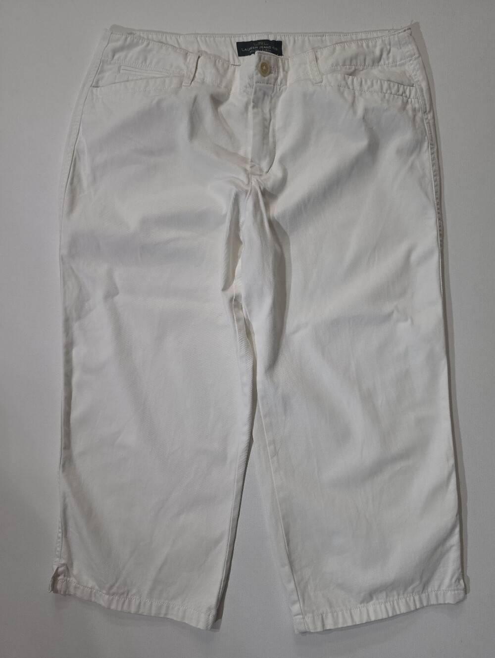 Lauren Ralph Lauren Jeans Womens 12 Cropped White Denim Classic Mid Rise Casual